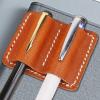 Retro Handmade PU Leather Journal Pen Holder Clip view 2