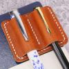 Retro Handmade PU Leather Journal Pen Holder Clip view 3
