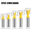 14° Dovetail Router Bit Set, 6 mm, 8 mm, 12 mm, 1/4 in and 1/2 in Shanks view 2