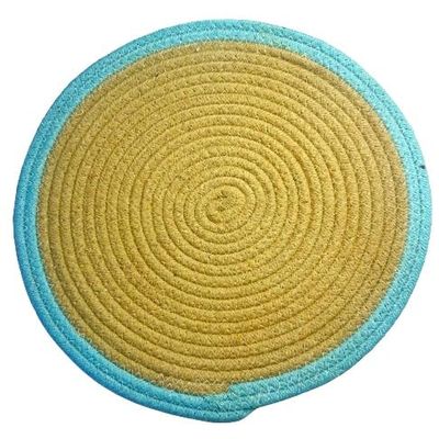Swadeshi Desire Round Cotton Trivet for Pots, Dining Table and Home & Restaurant Décor, 1 Piece, 30.5 cm, Sky Blue