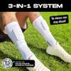 TAPEDESIGN White Shin Guard Sleeves for Kids & Adults, 3-in-1 view 2