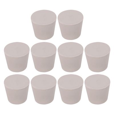 Solid Rubber Stopper, Conical, for Test Tubes, White