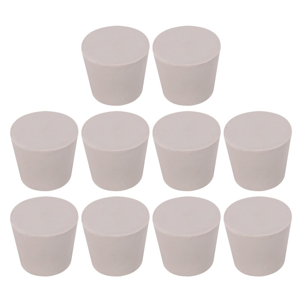 Solid Rubber Stopper, Conical, for Test Tubes, White