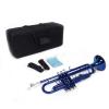 Professional B♭ Trumpet, Blue Brass with Gloves view 2