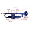 Professional B♭ Trumpet, Blue Brass with Gloves view 3