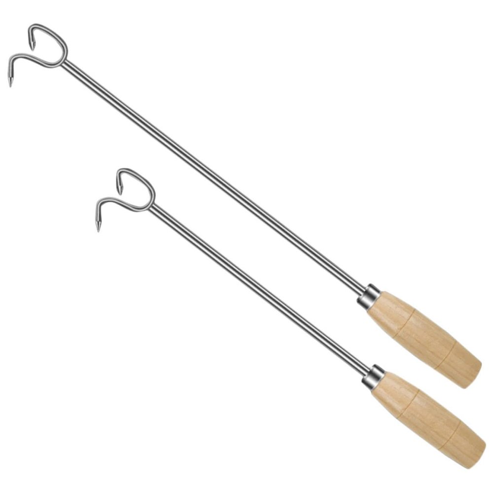 Stainless Steel and Wood Meat Turner for Hot Dogs and Food