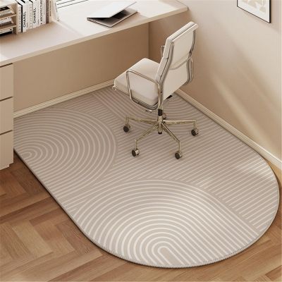 Non-Slip Office Chair Mat for Carpet and Hardwood, Beige, Half-Round, 60 x 120 cm