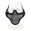 Airsoft Half-Face Mask, Tactical Metal Mesh Mask with Quick Helmet-Buckle Mount, Black view 2