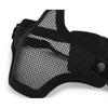Airsoft Half-Face Mask, Tactical Metal Mesh Mask with Quick Helmet-Buckle Mount, Black view 3
