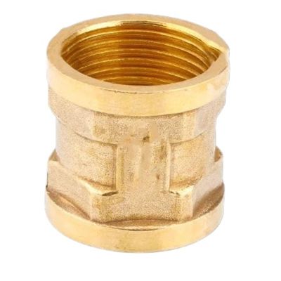 Brass Pipe Nipple Fitting Quick Coupling Adapter, Socket to Female Thread Reducer, Water Connection (Brown)