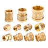 Brass Pipe Nipple Fitting Quick Coupling Adapter, Socket to Female Thread Reducer, Water Connection (Brown) view 2