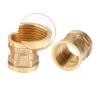 Brass Pipe Nipple Fitting Quick Coupling Adapter, Socket to Female Thread Reducer, Water Connection (Brown) view 3