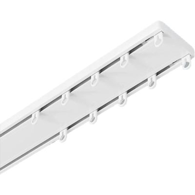 Silent Double-Track Curtain Rail System, Ceiling-Mounted, 1 m