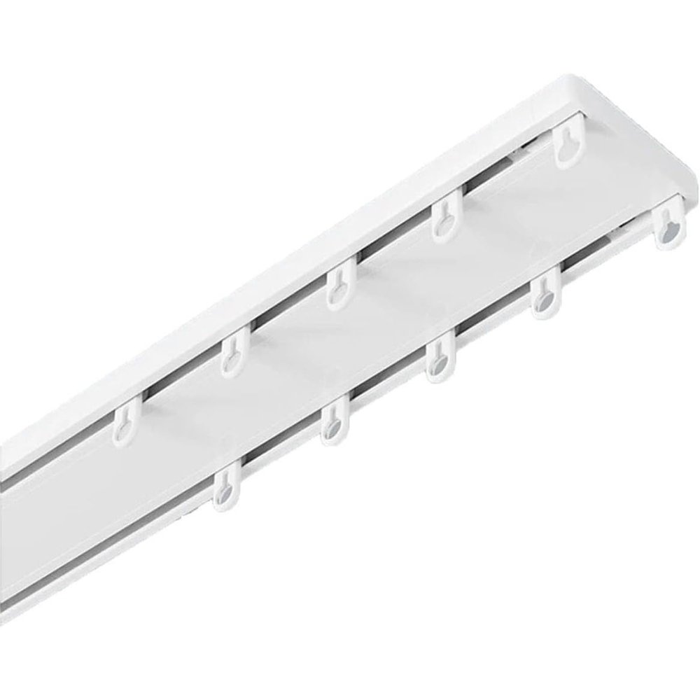 Silent Double-Track Curtain Rail System, Ceiling-Mounted, 1 m