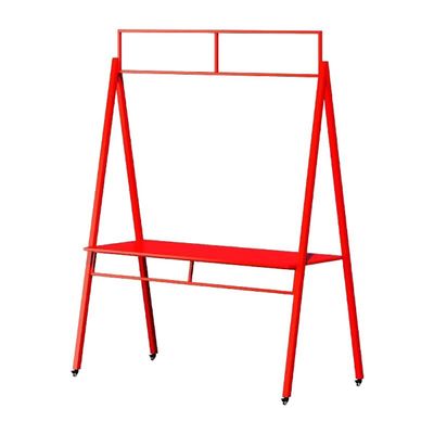 Mobile Folding Promotional Counter Display, Trade Show Banner Stand and Tasting Table (Red, 120 x 223 cm)