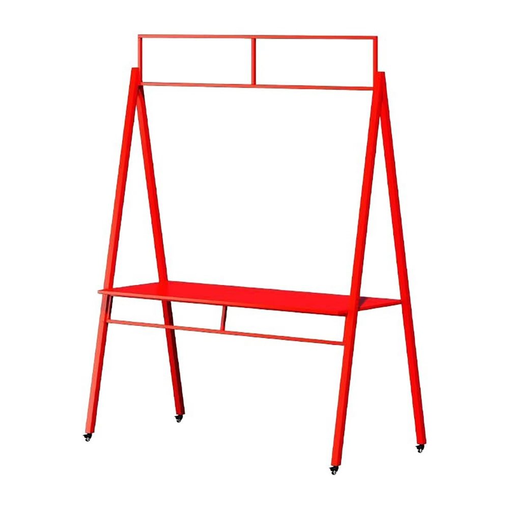 Mobile Folding Promotional Counter Display, Trade Show Banner Stand and Tasting Table (Red, 120 x 223 cm)