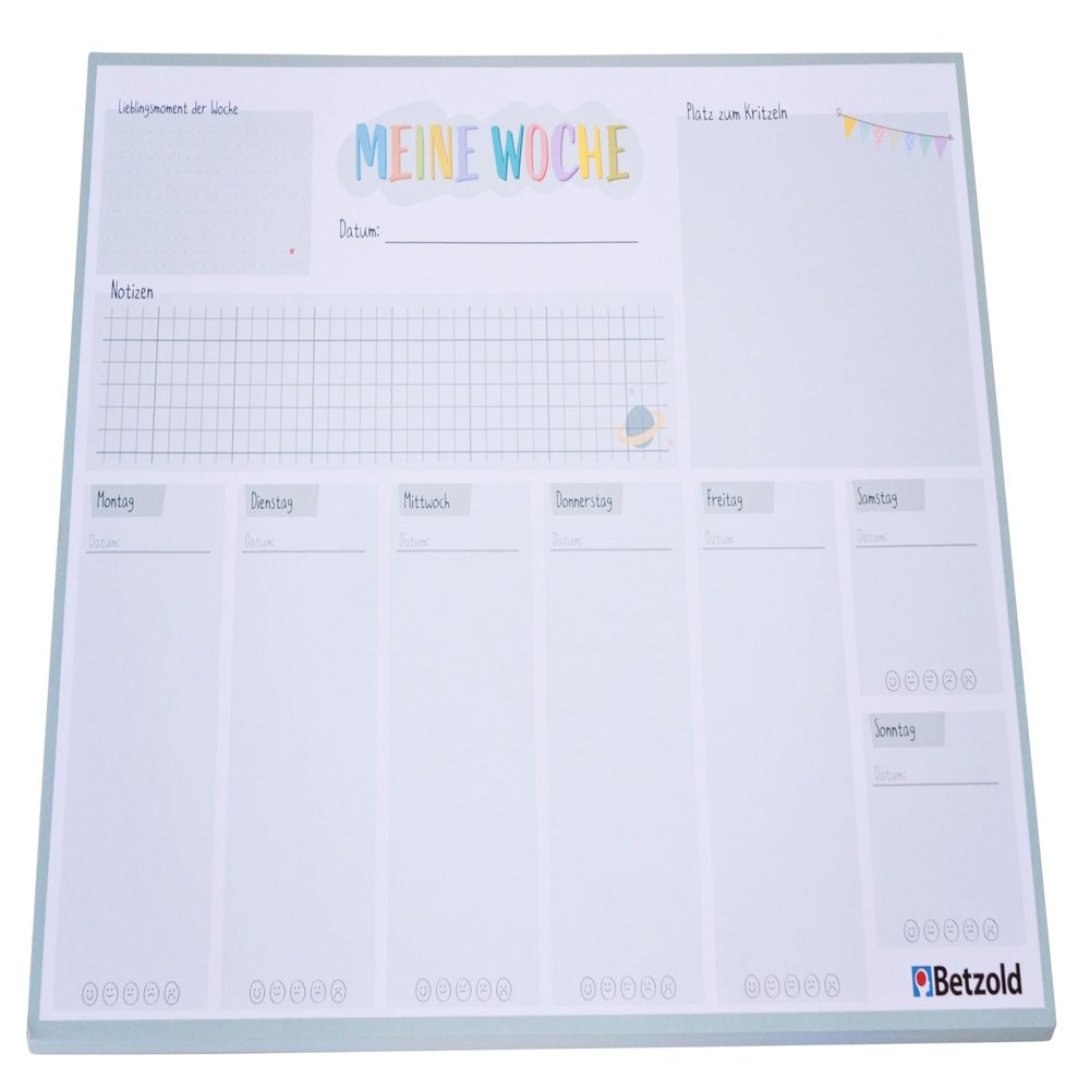 Betzold Weekly Planner Tear-Off Pad, A4, 60 Pages