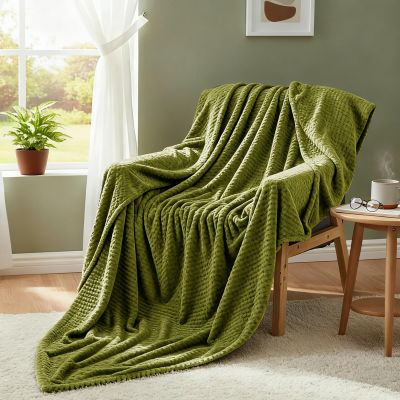 Cozy Fleece Blanket 150 x 350 cm, Super Soft 300 GSM Flannel, Army Green