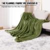 Cozy Fleece Blanket 150 x 350 cm, Super Soft 300 GSM Flannel, Army Green view 2