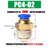 Pneumatic Fittings Air Connectors, PC 4/6/8/10/12 mm, 1/8" 1/4" 3/8" 1/2" Threads, 10 Pieces (PC4-02) view 2