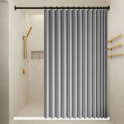Magnetic Door Curtain for Closet, 105 x 208 cm, Gray