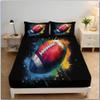 Watercolor Fitted Sheet, Non-Slip Elastic Fitted Sheet, 30 cm Pocket Depth, Soft Colorful Fitted Sheet (L Rugby, 90 x 200 cm) view 1