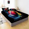 Watercolor Fitted Sheet, Non-Slip Elastic Fitted Sheet, 30 cm Pocket Depth, Soft Colorful Fitted Sheet (L Rugby, 90 x 200 cm) view 2