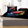 Watercolor Fitted Sheet, Non-Slip Elastic Fitted Sheet, 30 cm Pocket Depth, Soft Colorful Fitted Sheet (L Rugby, 90 x 200 cm) view 3