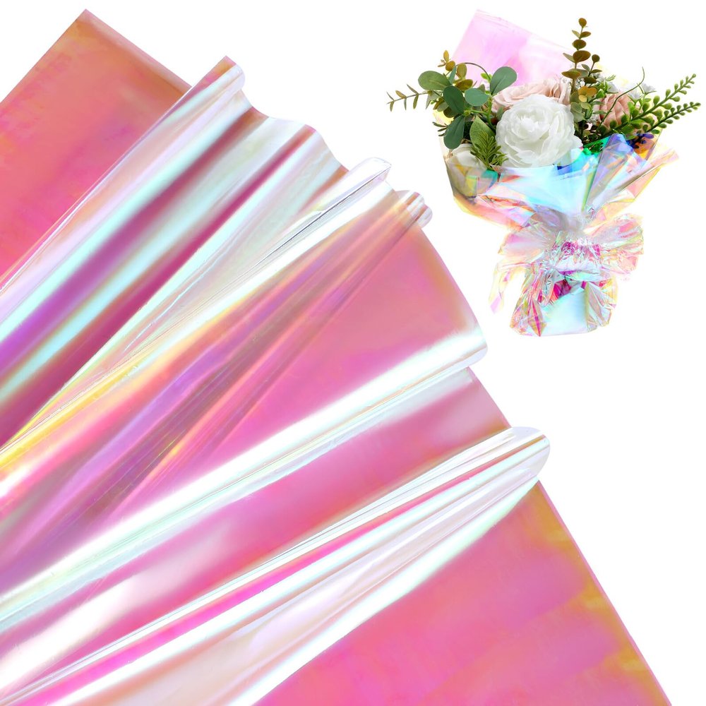 Iridescent Cellophane Gift Wrap, 40 Sheets, Modern