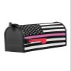 Thin Pink Magnetic Mailbox Cover, Standard Size, 53.3 x 64.4 cm, Breast Cancer Awareness, American Flag Design view 2