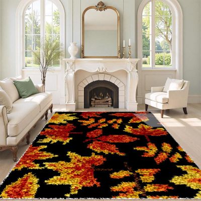 QUIYAEZY DIY Latch Hook Rug Kit, Pre-Printed Canvas, 140 x 160 cm