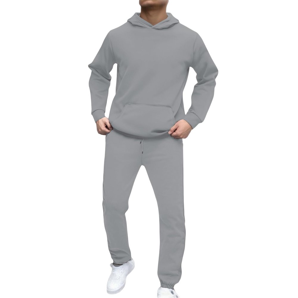 WAZHAKU Men's Y2K Hooded Tracksuit, 2-Piece Winter Sportswear