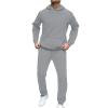 WAZHAKU Men's Y2K Hooded Tracksuit, 2-Piece Winter Sportswear view 1