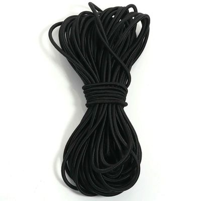 10 m Round Elastic Cord, 2 mm, Black