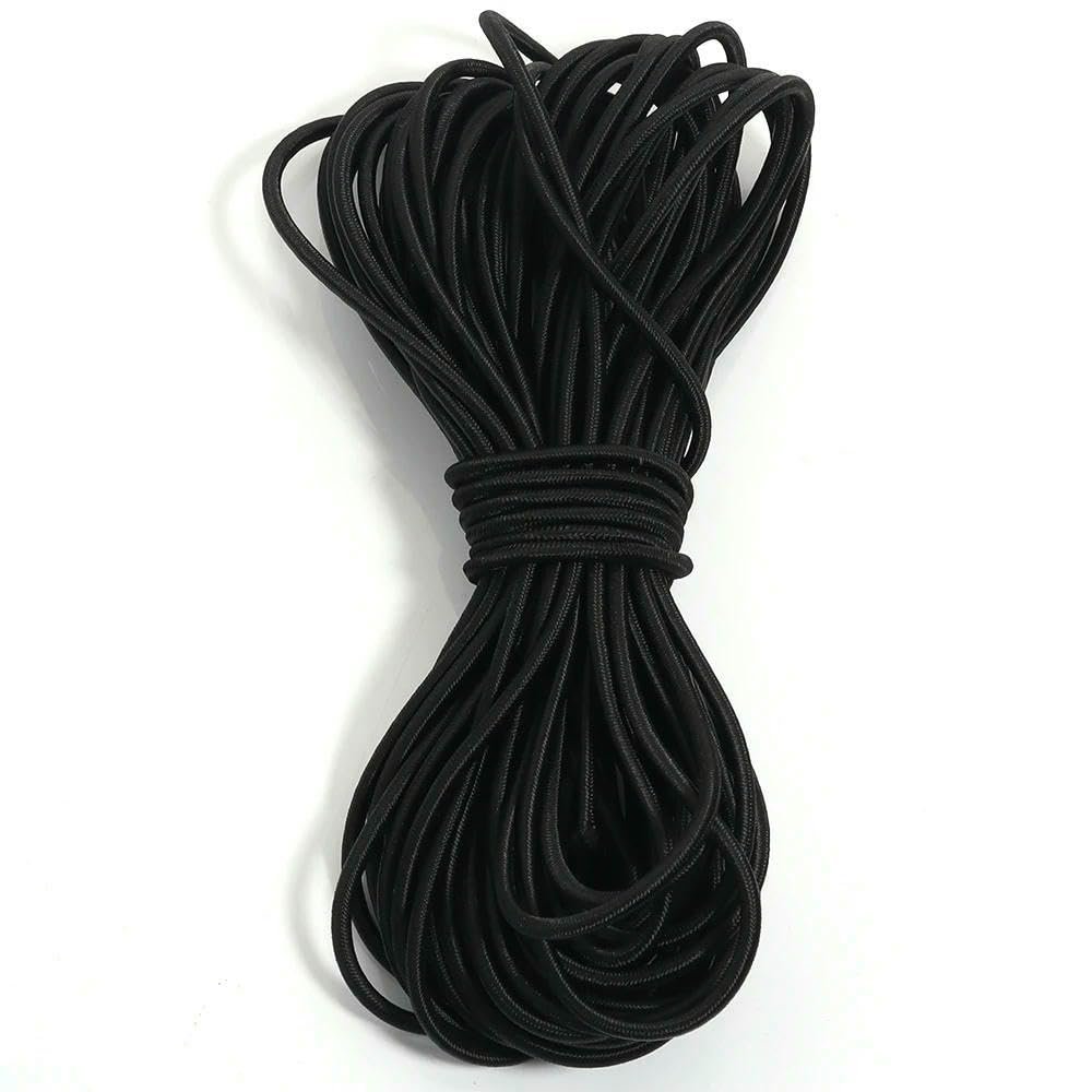 10 m Round Elastic Cord, 2 mm, Black