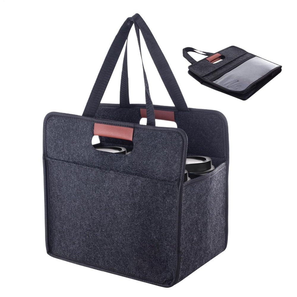 Foldable Coffee Cup Holder and Beverage Transport Bag
