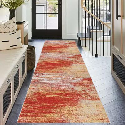Lrisveana Runner Rug, Washable Non-Slip Kitchen Runner, 90 x 240 cm