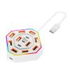 13-Port USB Hub for Laptops with Surge Protection and RGB Lighting view 1