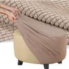 RTSFKFS Round Ottoman Slipcover, Jacquard Footstool Cover, Khaki, 98 x 98 cm (39 x 39 in) view 1