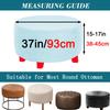 RTSFKFS Round Ottoman Footstool Cover, Cream, 93 x 93 cm view 2