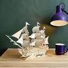 minkissy Wooden Ship Model, 1 Set, for Adults, Model-Building Kit for Décor view 4