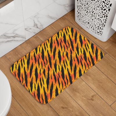 Novastar Indoor/Outdoor Doormat with Orange Tiger Stripe Print