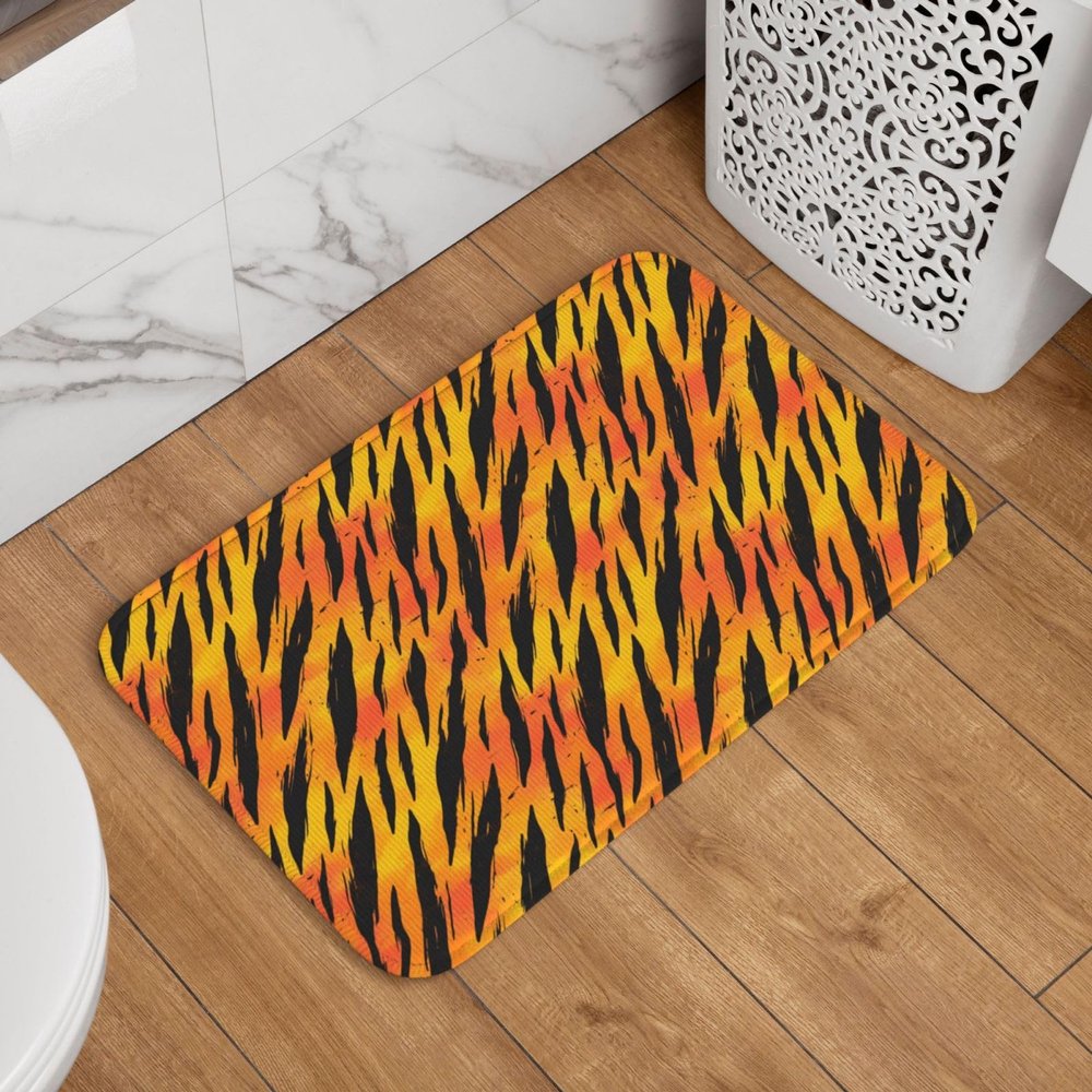 Novastar Indoor/Outdoor Doormat with Orange Tiger Stripe Print