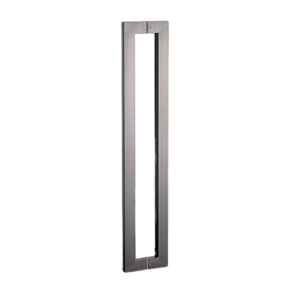 Square Stainless Steel Push-Pull Door Handle, Modern Commercial Entrance Handle for Glass Sliding Shower, Barn, Interior or Exterior Doors, Easy to Install, Black Titanium, 60 cm/56.2 cm