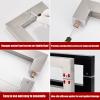 Square Stainless Steel Push-Pull Door Handle, Modern Commercial Entrance Handle for Glass Sliding Shower, Barn, Interior or Exterior Doors, Easy to Install, Black Titanium, 60 cm/56.2 cm view 3