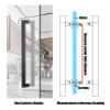 Square Stainless Steel Push-Pull Door Handle, Modern Commercial Entrance Handle for Glass Sliding Shower, Barn, Interior or Exterior Doors, Easy to Install, Black Titanium, 60 cm/56.2 cm view 4