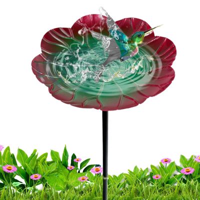 Outdoor Bird Bath, Freestanding Iron Water Dispenser