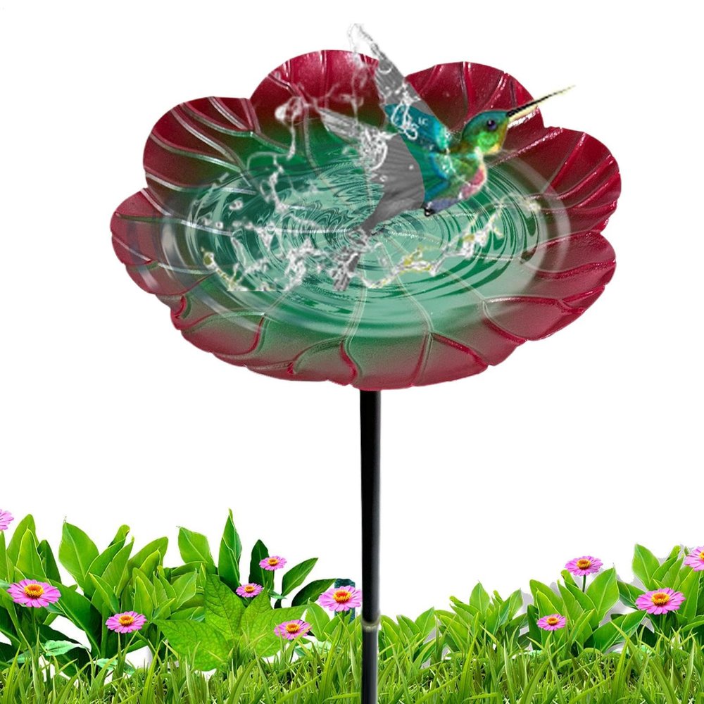 Outdoor Bird Bath, Freestanding Iron Water Dispenser