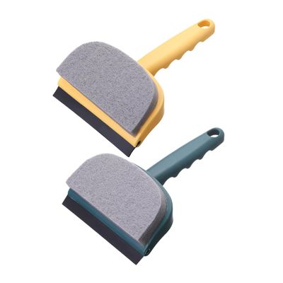 Multifunctional Double-Sided Glass Squeegee, 2-Piece Sponge Cleaning Brush Set