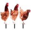 Three Acrylic Chicken Garden Stakes, Decorative Realistic Brown Lawn Ornaments view 1